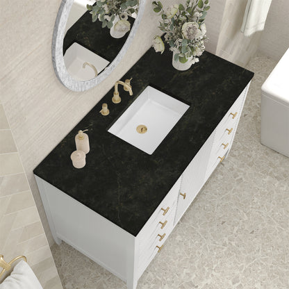 Renovate for Less Atlanta Myrrin 48" Single Vanity, Bright White, w/ 3 CM Phantome Eclos Top