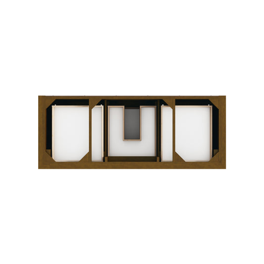 Brookfield 60" Single Vanity, Honey Oak w/ 3 CM Parisien Bleu Silestone Top