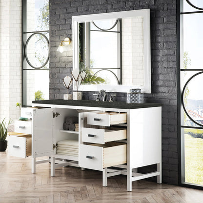 Addison 60" Single Vanity, Glossy White, w/ 3 CM Phantome Eclos Top