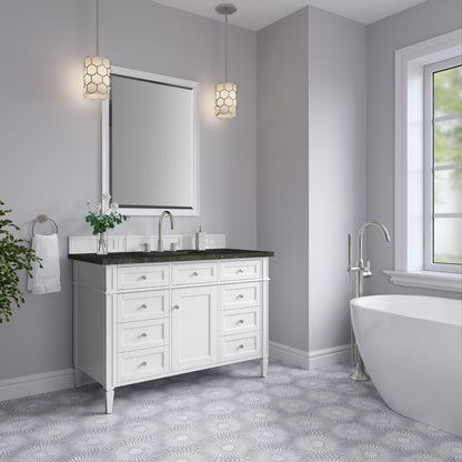 Renovate for Less Atlanta Brittany 48" Single Vanity in Bright White, w/ 3 CM Phantome Eclos Top