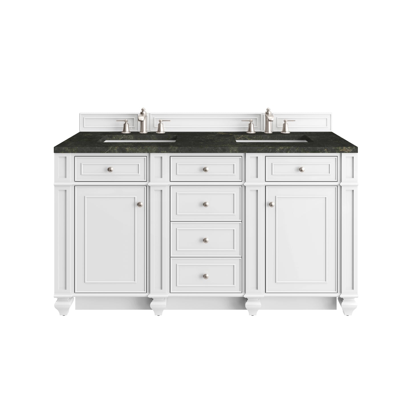 Renovate for Less Atlanta Bristol 60" Double Vanity, Bright White, w/ 3 CM Phantome Eclos Top