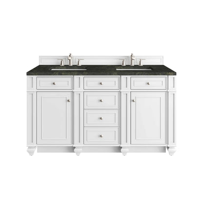 Bristol 60" Double Vanity, Bright White, w/ 3 CM Phantome Eclos Top