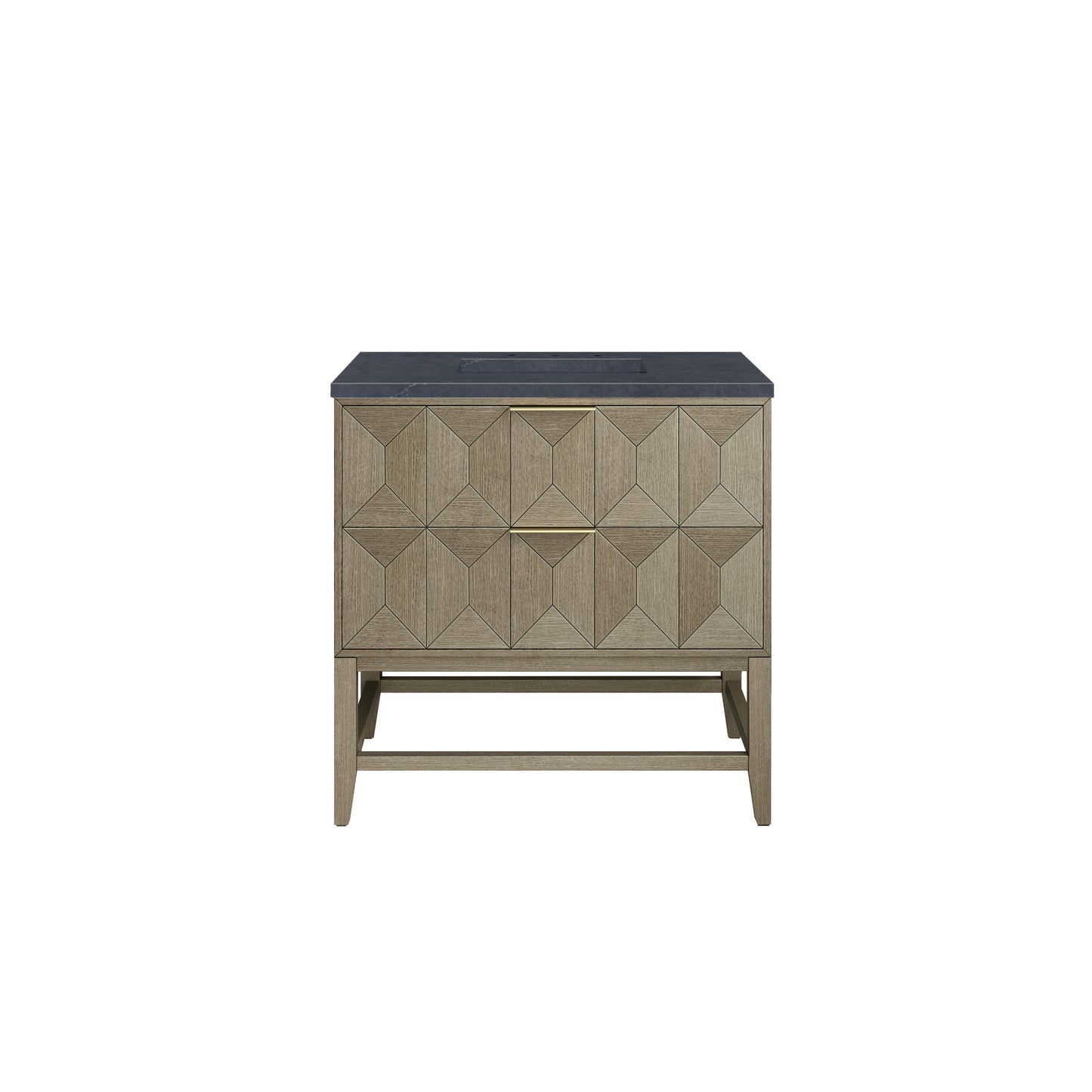 Renovate for Less Atlanta Emmeline 36" Single Vanity, Pebble Oak w/ 3 CM Charcoal Soapstone Top