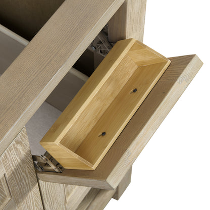 Renovate for Less Atlanta Breckenridge 36" Single Vanity, Whitewashed Oak w/ 3 CM Lime Delight Silestone Top