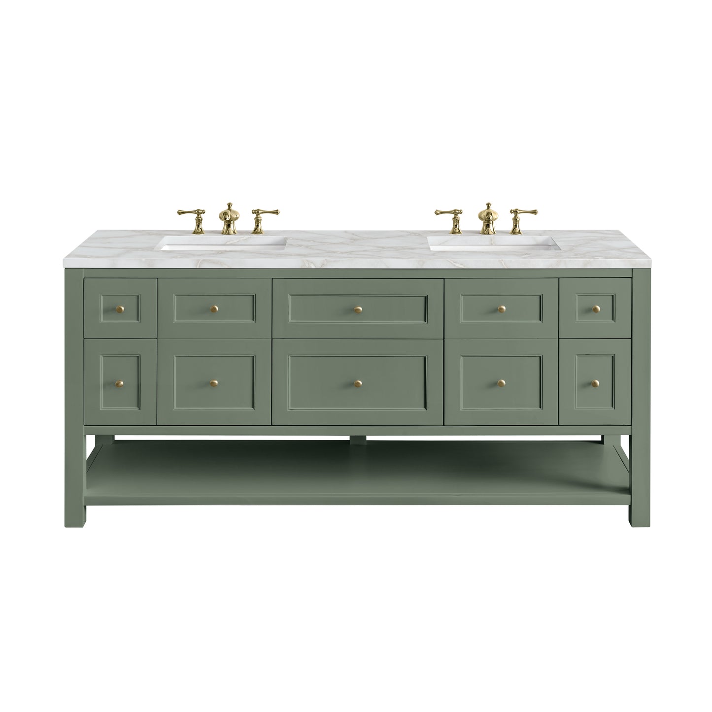 Renovate for Less Atlanta Breckenridge 72" Double Vanity, Smokey Celadon w/ 3 CM Victorian Silver Top