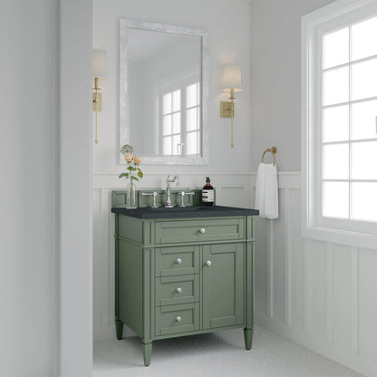 Brittany 30" Single Vanity, Smokey Celadon w/ 3 CM Charcoal Soapstone Top