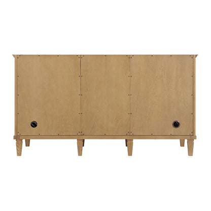Renovate for Less Atlanta Lorelai 60" Double Vanity, Light Natural Oak w/ 3 CM Carrara White Marble Top