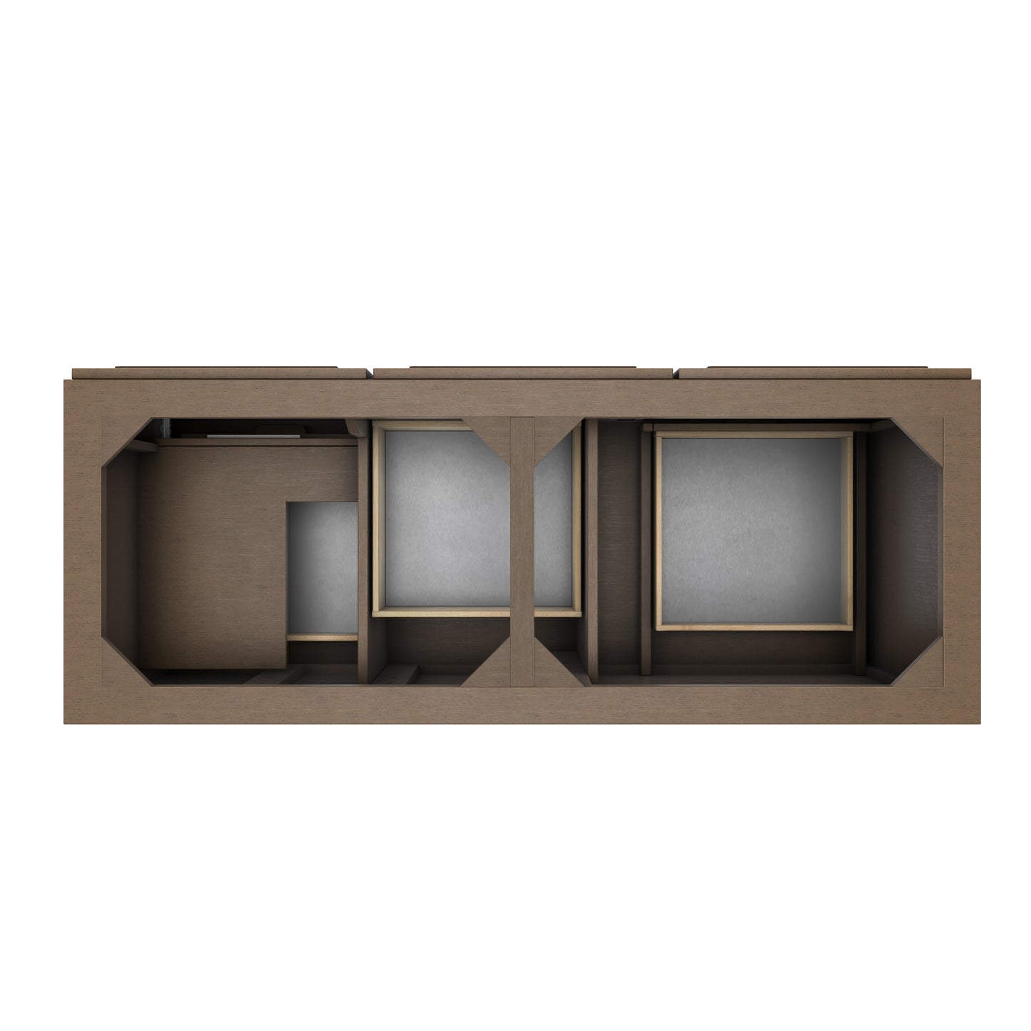 Renovate for Less Atlanta Portland 60" Double Vanity Whitewashed Walnut w/ 3 CM White Zeus Silestone Top