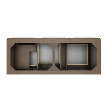 Renovate for Less Atlanta Portland 60" Double Vanity Whitewashed Walnut w/ 3 CM White Zeus Silestone Top