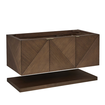 Renovate for Less Atlanta Marcello 48" Single Vanity, Chestnut w/ 3 CM Lime Delight Silestone Top