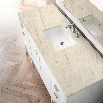 Renovate for Less Atlanta Addison 60" Single Vanity, Glossy White, w/ 3 CM Tajnar Eclos Top