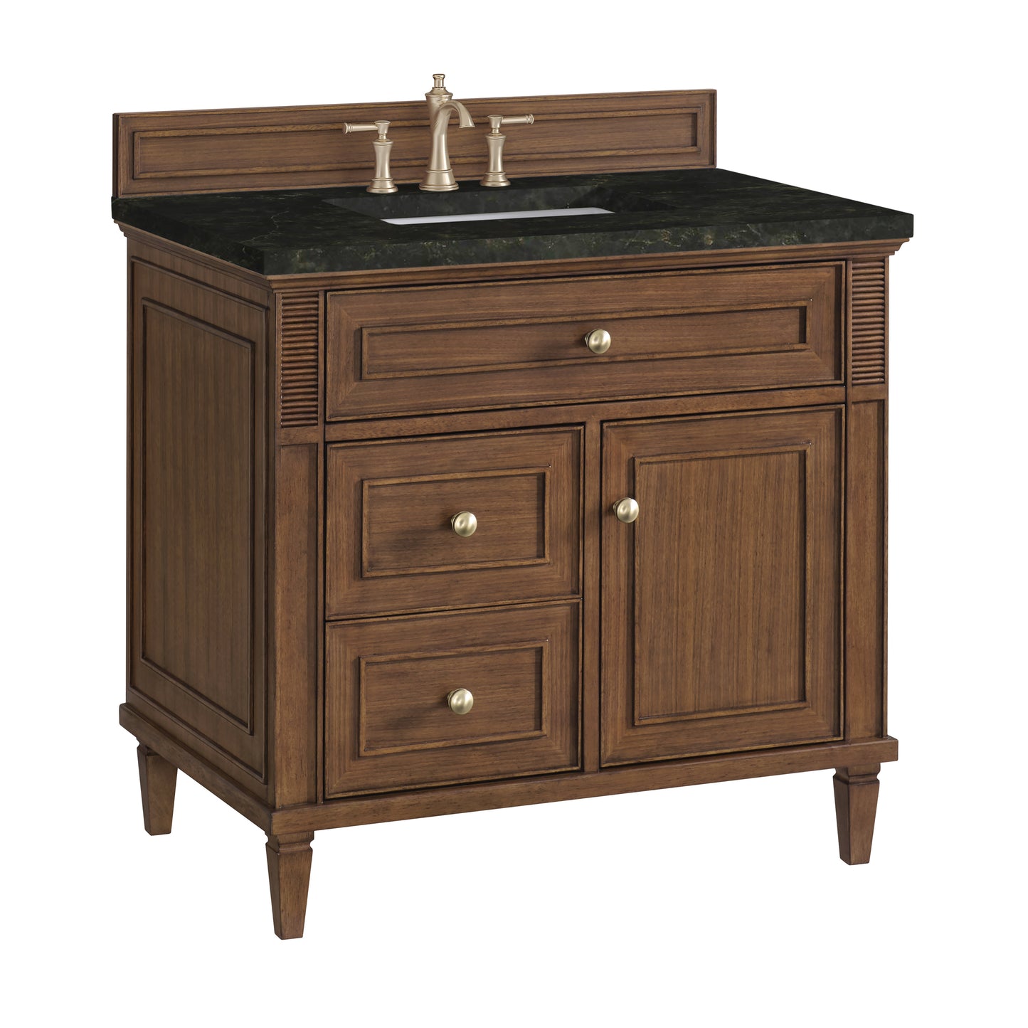 Renovate for Less Atlanta Lorelai 36" Single Vanity, Mid-Century Walnut, w/ 3 CM Phantome Eclos Top