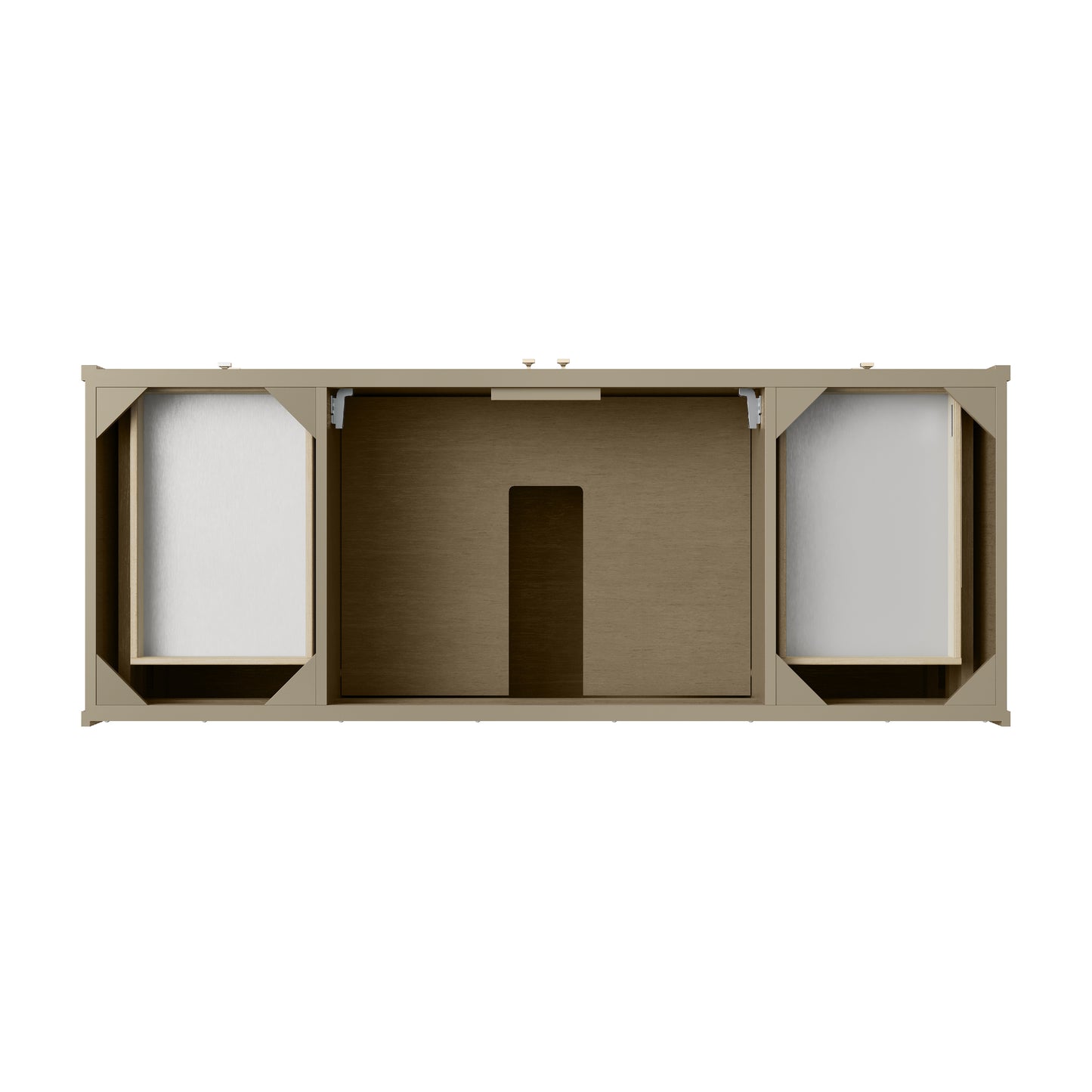 Renovate for Less Atlanta Chicago 60" Single Vanity, Walnut Whisper, w/ 3 CM Parisien Bleu Silestone® Top