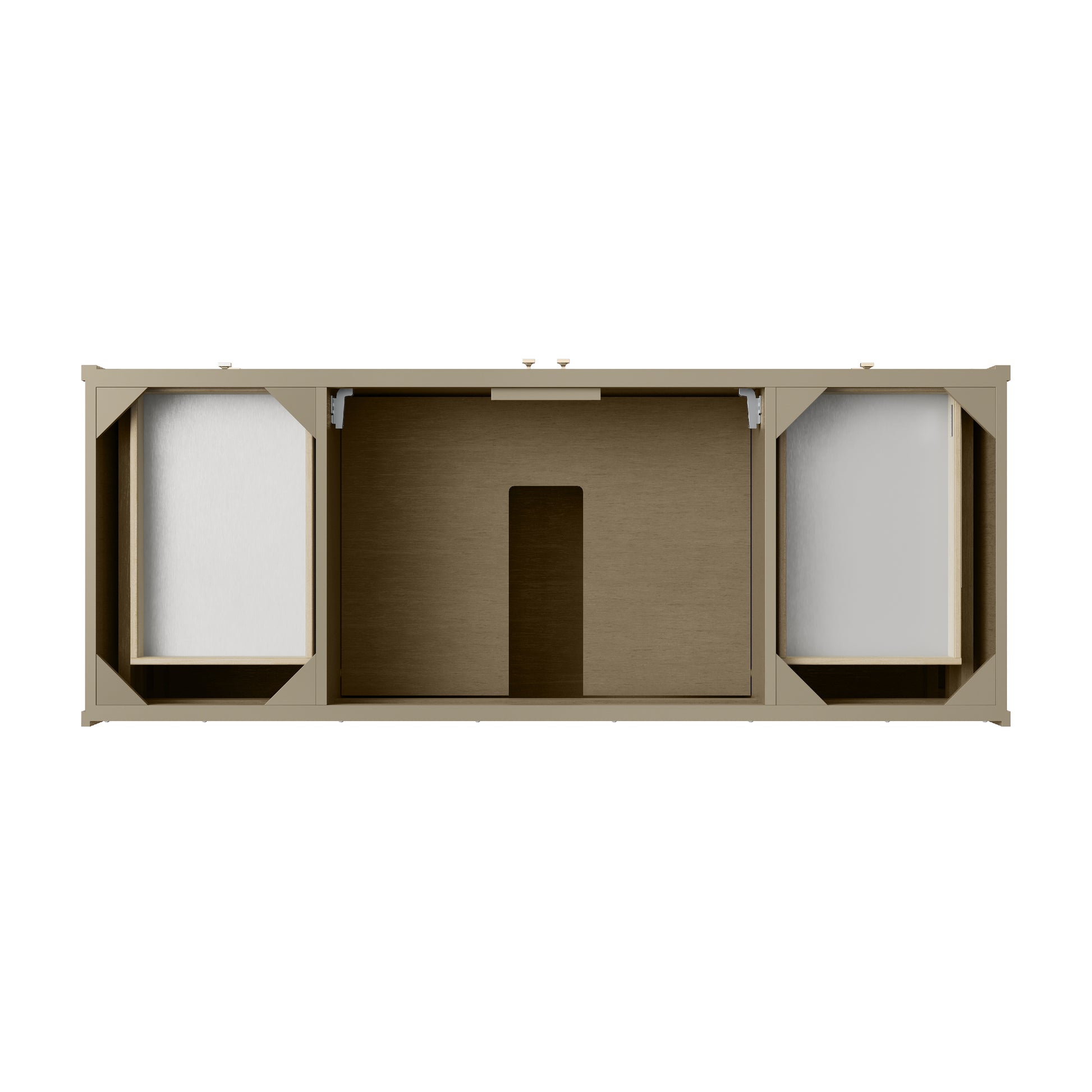 Renovate for Less Atlanta Chicago 60" Single Vanity, Walnut Whisper, w/ 3 CM Parisien Bleu Silestone® Top