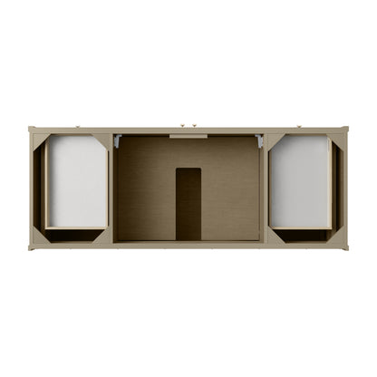 Renovate for Less Atlanta Chicago 60" Single Vanity, Walnut Whisper, w/ 3 CM Parisien Bleu Silestone® Top
