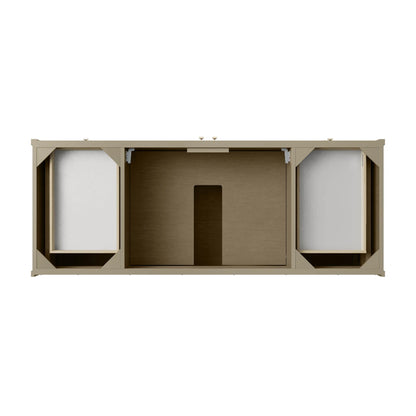Chicago 60" Single Vanity, Walnut Whisper, w/ Single Hole 3CM White Zeus Silestone® Top & Backsplash