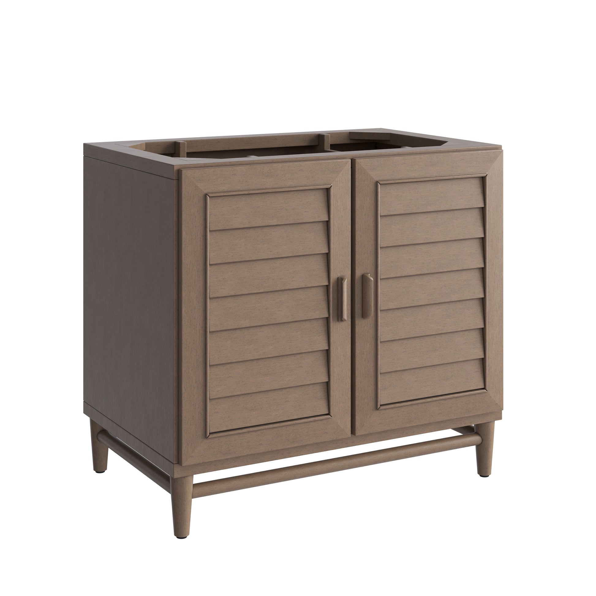 Renovate for Less Atlanta Portland 36" Single Vanity Whitewashed Walnut w/ 3 CM Charcoal Soapstone Silestone Top