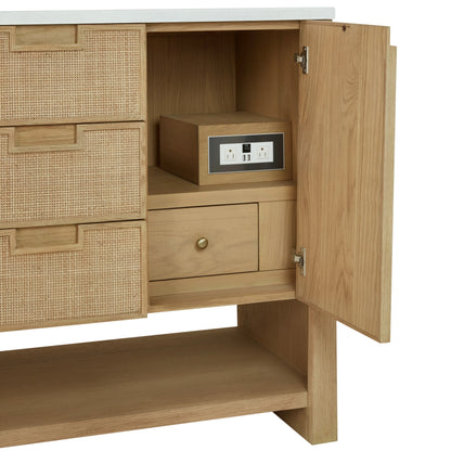 Solene 48" Single Vanity, Seaside Oak, w/ 3 CM White Zeus Quartz Top