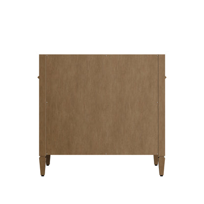 Renovate for Less Atlanta Brittany 36" Single Vanity, Pecan w/ 3 CM Tajnar Eclos Top