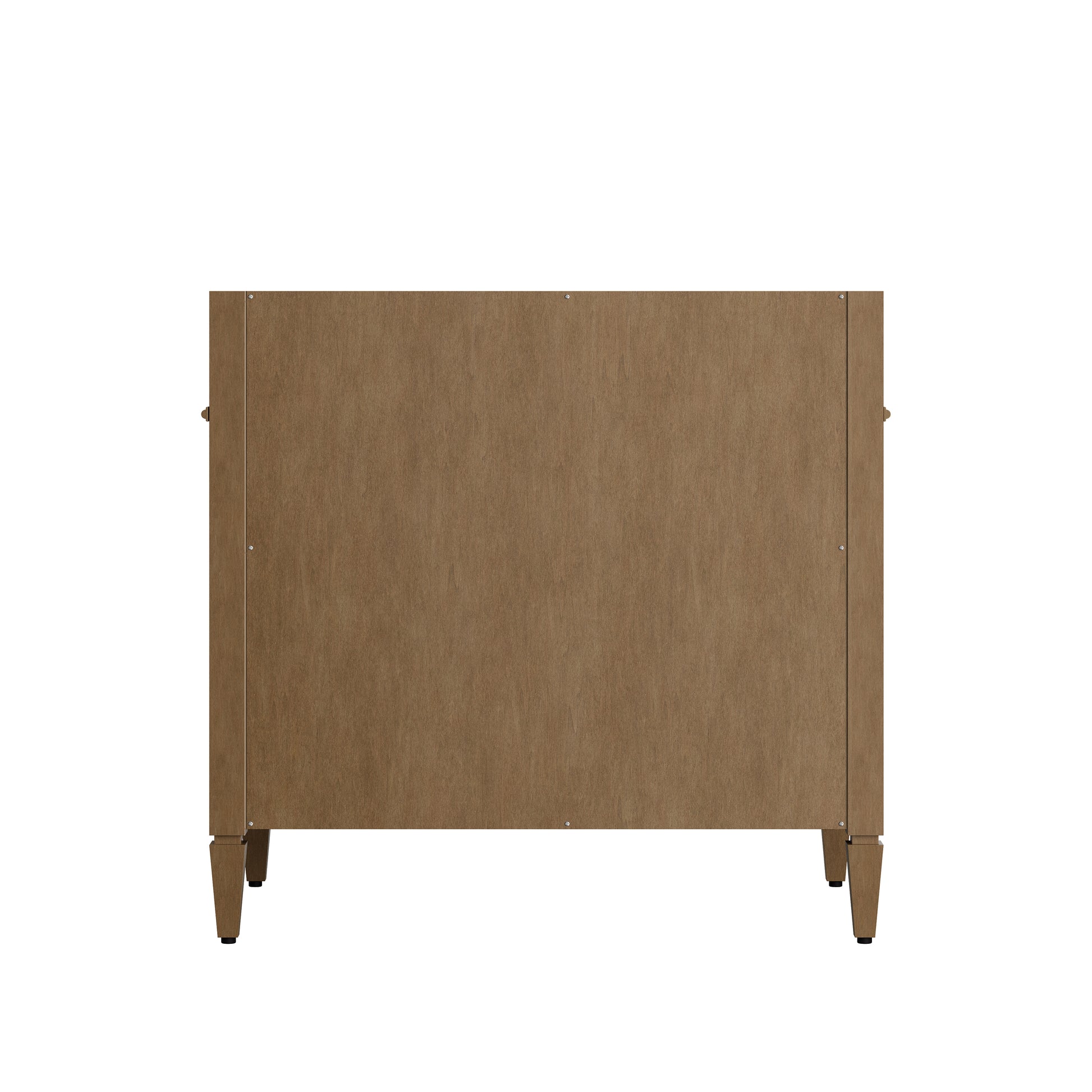 Renovate for Less Atlanta Brittany 36" Single Vanity, Pecan w/ 3 CM Victorian Silver Silestone Top