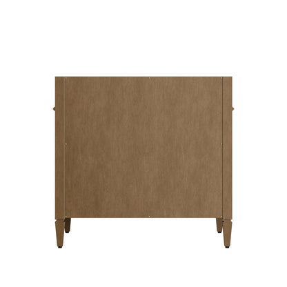 Brittany 36" Single Vanity, Pecan w/ 3 CM Victorian Silver Silestone Top