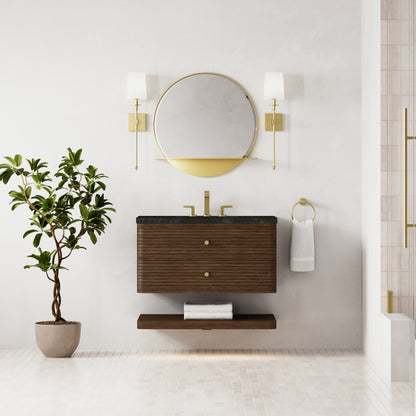 Renovate for Less Atlanta Allamari 36" Single Vanity, Sable w/ 3 CM Phantome Eclos Top