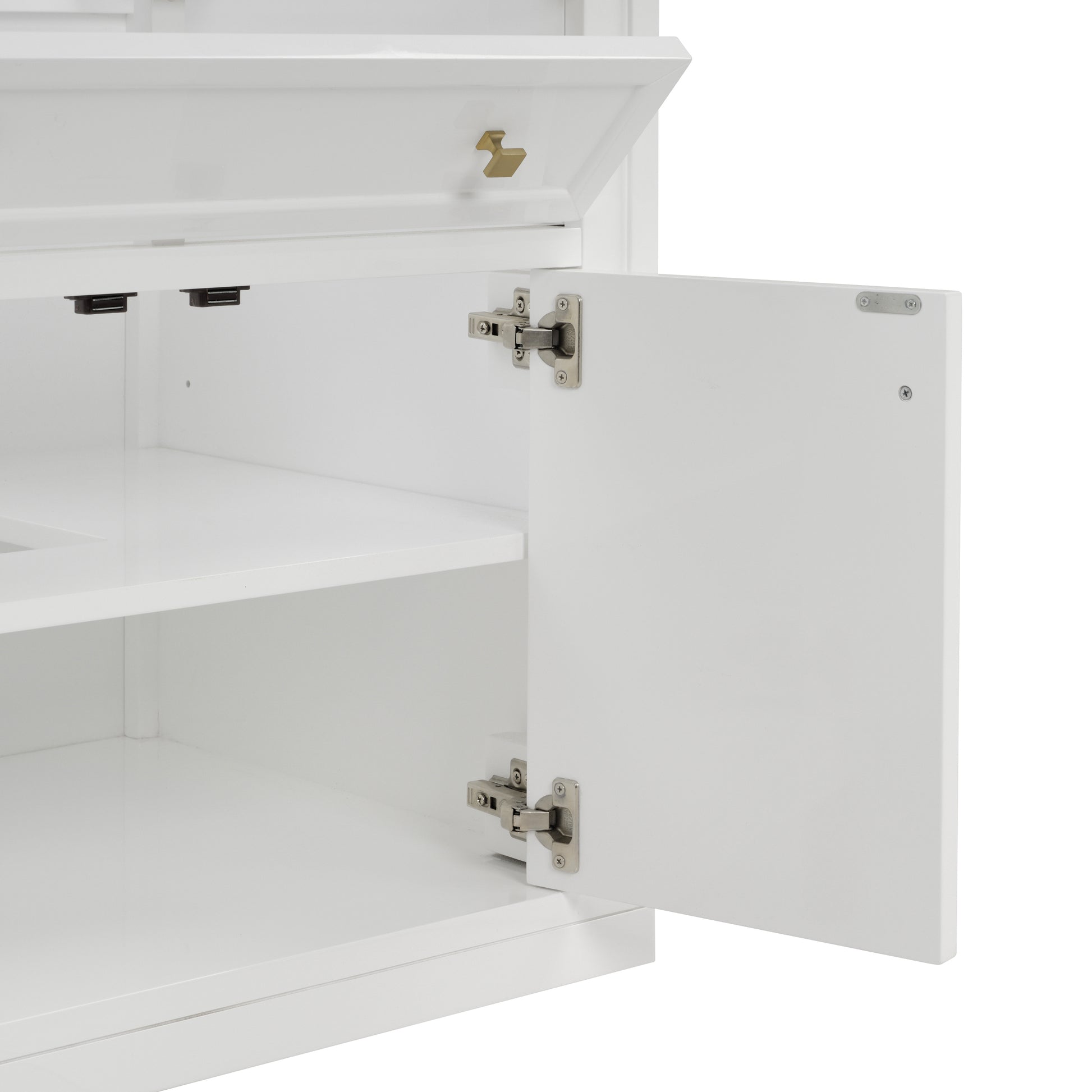 Renovate for Less Atlanta Chicago 30" Single Vanity, Glossy White, w/ Single Hole 3CM White Zeus Silestone® Top & Backsplash
