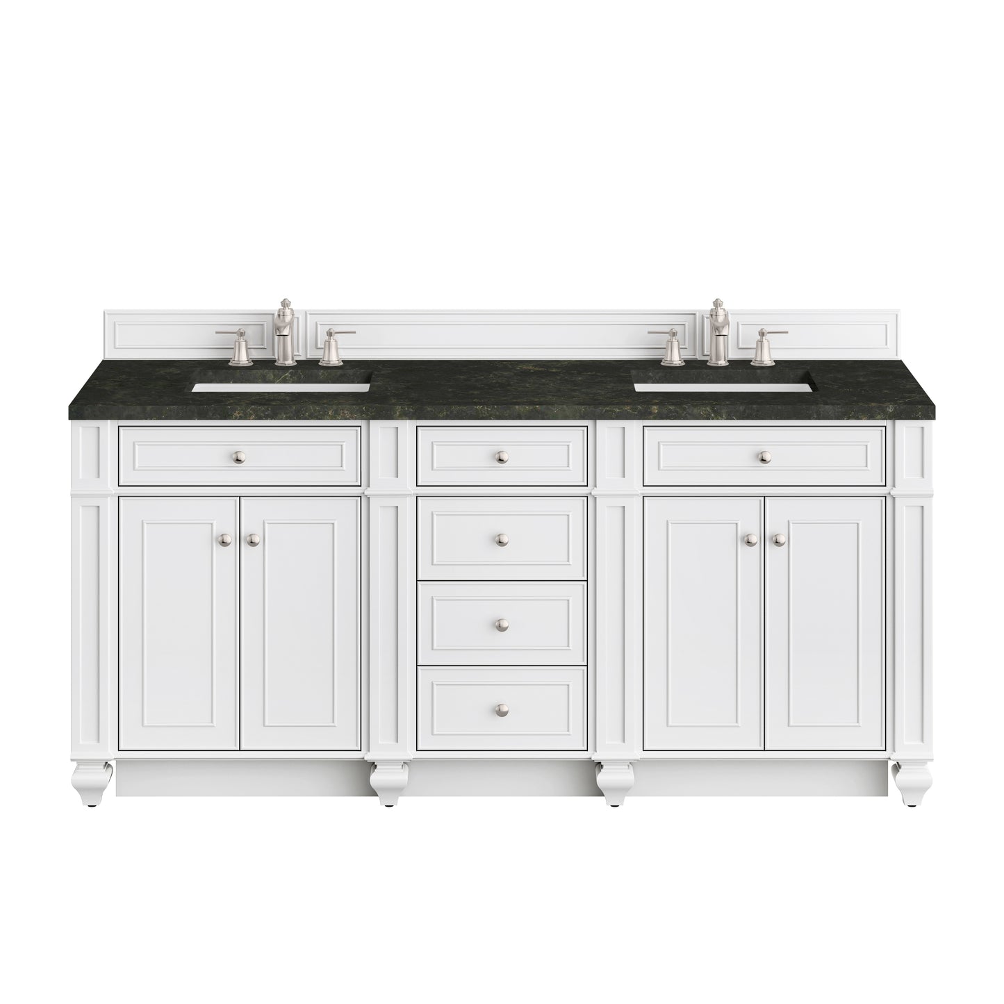 Renovate for Less Atlanta Bristol 72" Double Vanity, Bright White, w/ 3 CM Phantome Eclos Top