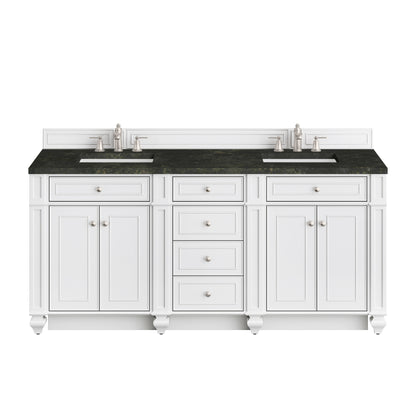 Renovate for Less Atlanta Bristol 72" Double Vanity, Bright White, w/ 3 CM Phantome Eclos Top