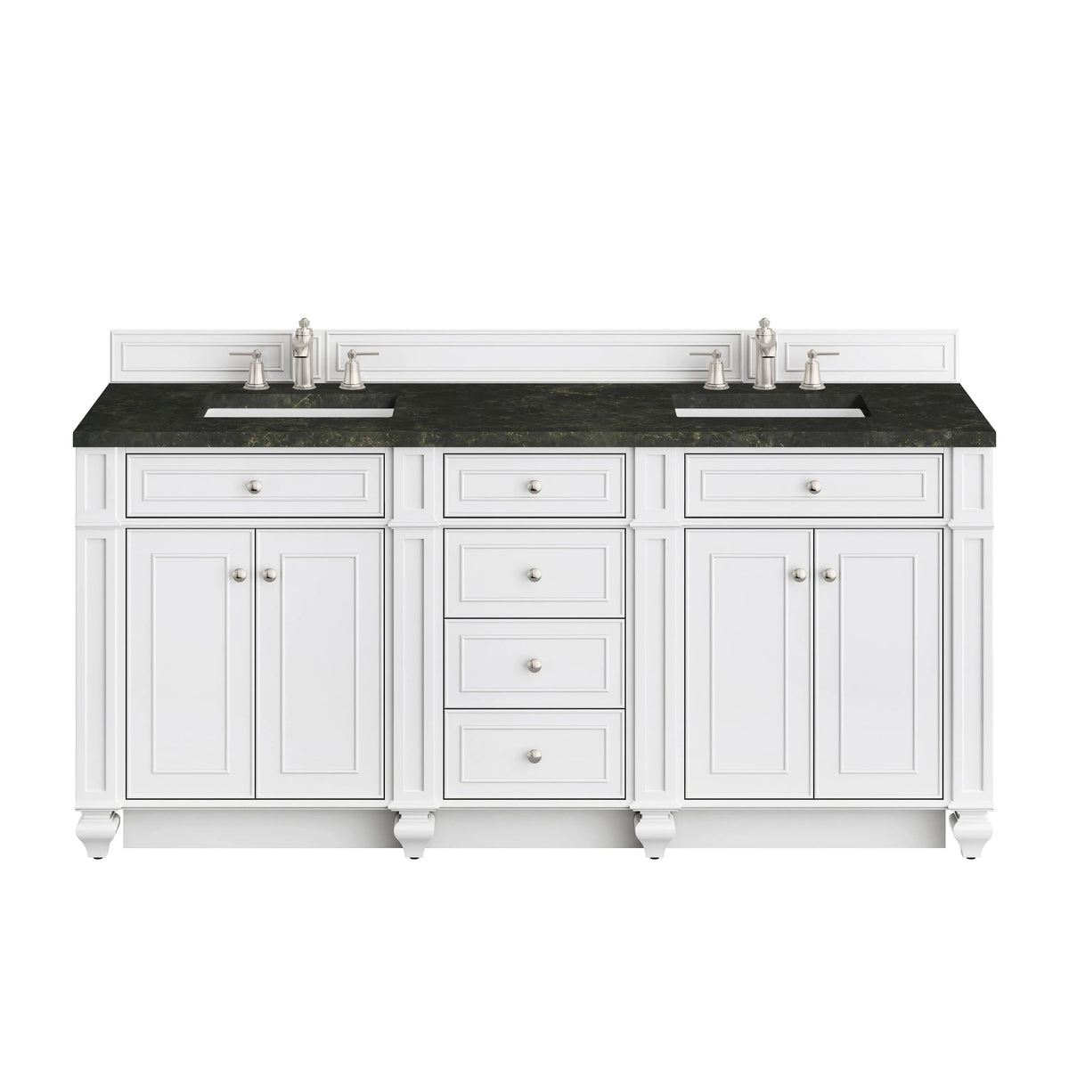 Bristol 72" Double Vanity, Bright White, w/ 3 CM Phantome Eclos Top