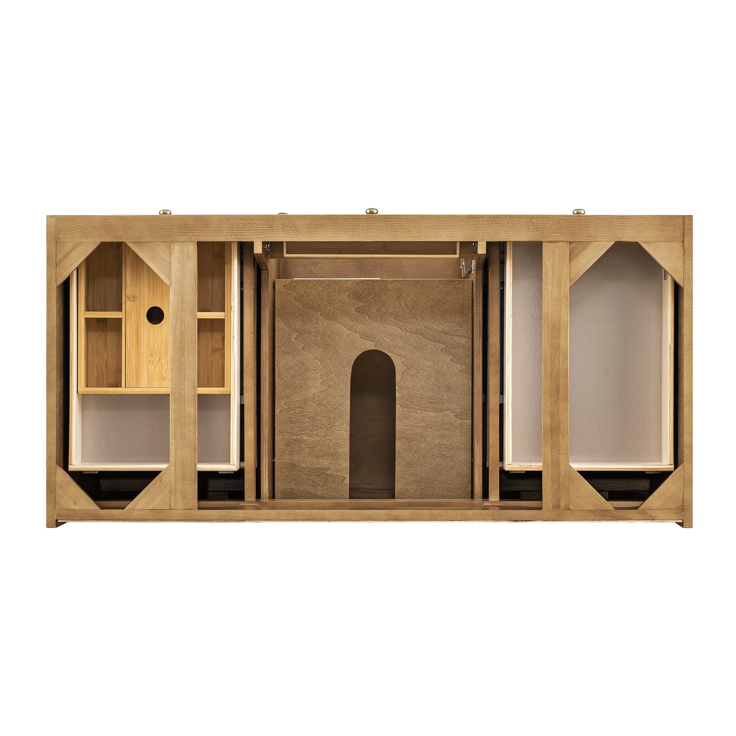 Renovate for Less Atlanta Laurent 48" Single Vanity, Light Natural Oak w/ 3 CM White Zeus Top