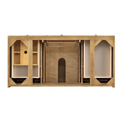 Renovate for Less Atlanta Laurent 48" Single Vanity, Light Natural Oak w/ 3 CM Victorian Silver Top w/FreePower Wireless Charger
