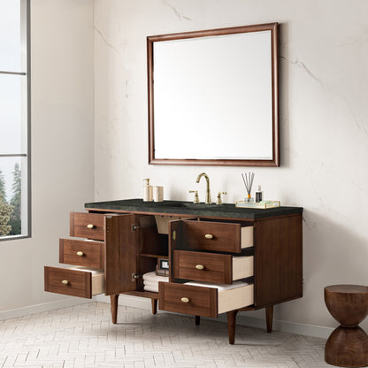 Renovate for Less Atlanta Amberly 60" Single Vanity, Mid-Century Walnut, w/ 3 CM Phantome Eclos Top