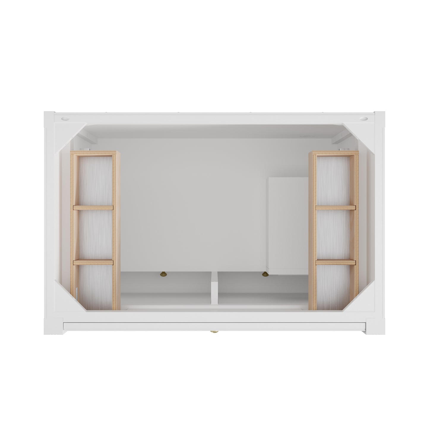 Renovate for Less Atlanta Bellshire 36" Single Vanity, Bright White w/ 3 CM Carrara Marble Top