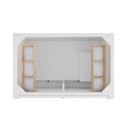 Bellshire 36" Single Vanity, Bright White w/ 3 CM Ethereal Noctis Silestone Top