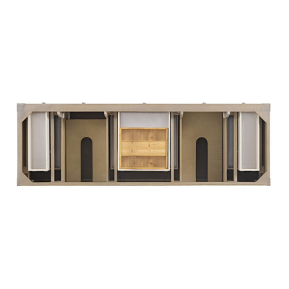 Renovate for Less Atlanta Breckenridge 72" Double Vanity, Whitewashed Oak w/ 3 CM White Zeus Silestone Top
