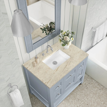 Breckenridge 36" Single Vanity, Serenity Blue, w/ 3 CM Tajnar Eclos Top