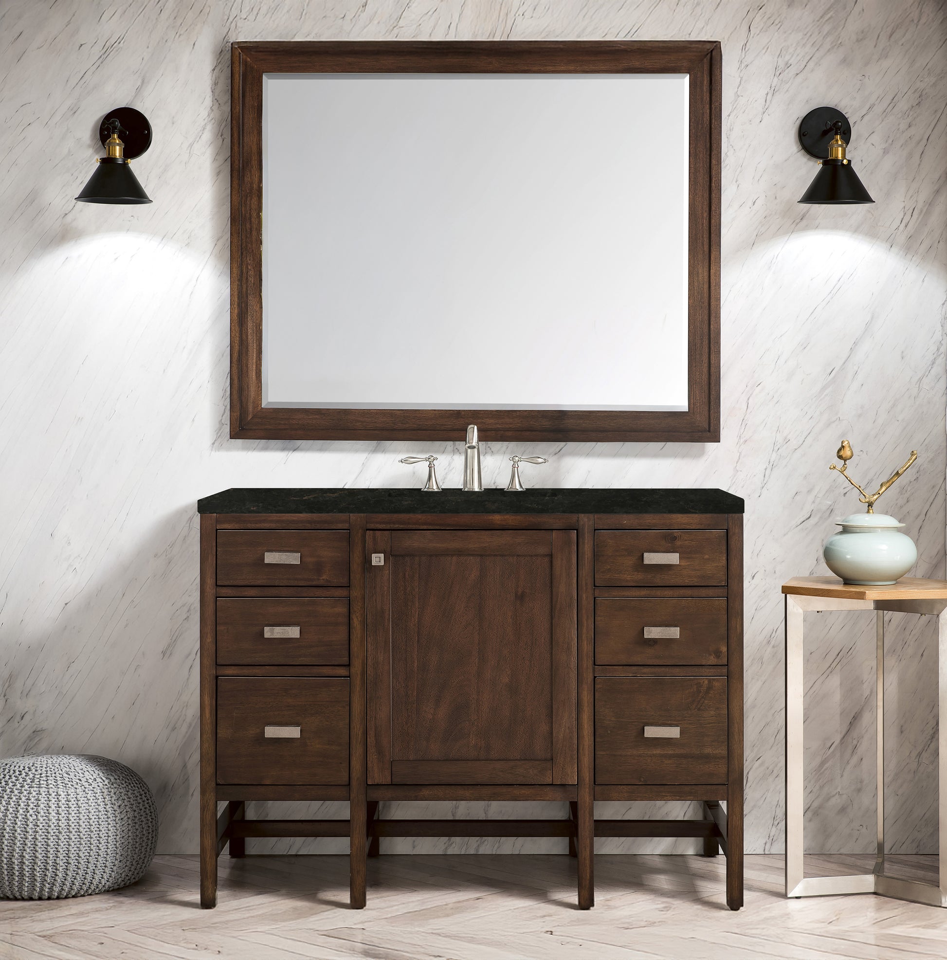 Renovate for Less Atlanta Addison 48" Single Vanity, Mid-Century Acacia, w/ 3 CM Phantome Eclos Top