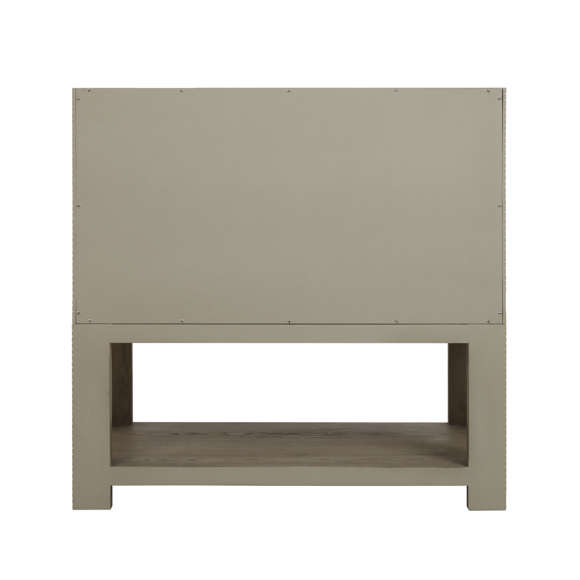 Renovate for Less Atlanta Lucian 36" Single Vanity, Pebble Oak w/ 3 CM Victorian Silver Silestone Top