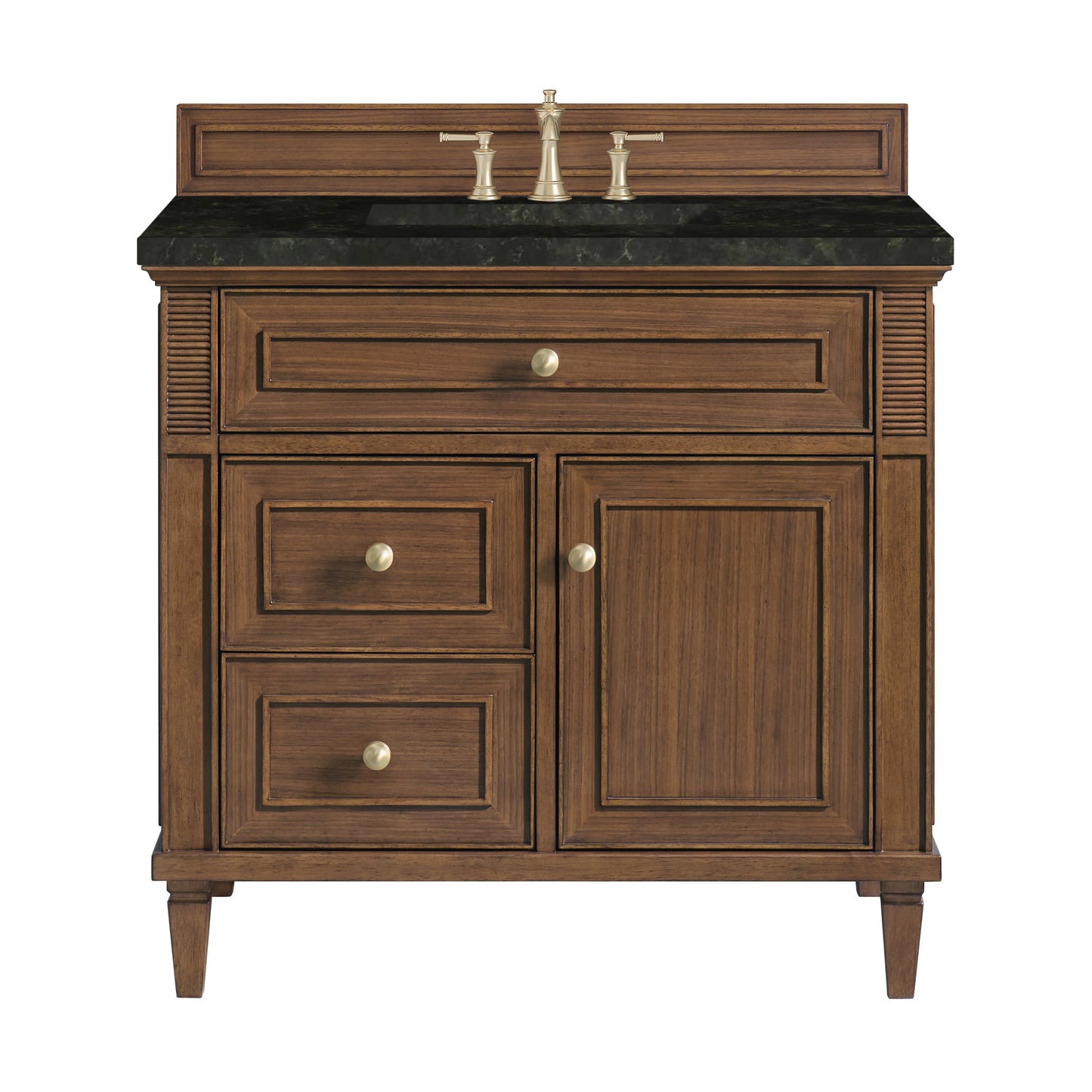 Renovate for Less Atlanta Lorelai 36" Single Vanity, Mid-Century Walnut, w/ 3 CM Phantome Eclos Top