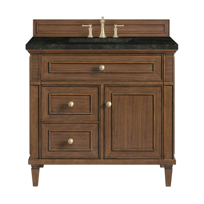 Renovate for Less Atlanta Lorelai 36" Single Vanity, Mid-Century Walnut, w/ 3 CM Phantome Eclos Top