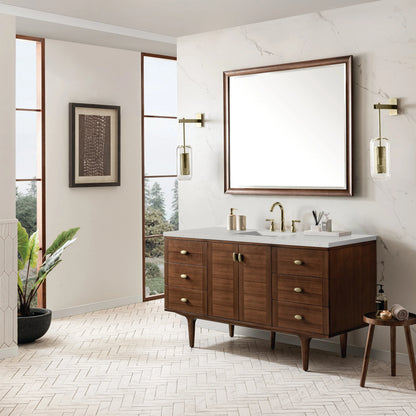 Amberly 60" Single Vanity, Mid-Century Walnut w/ 3 CM Lime Delight Top