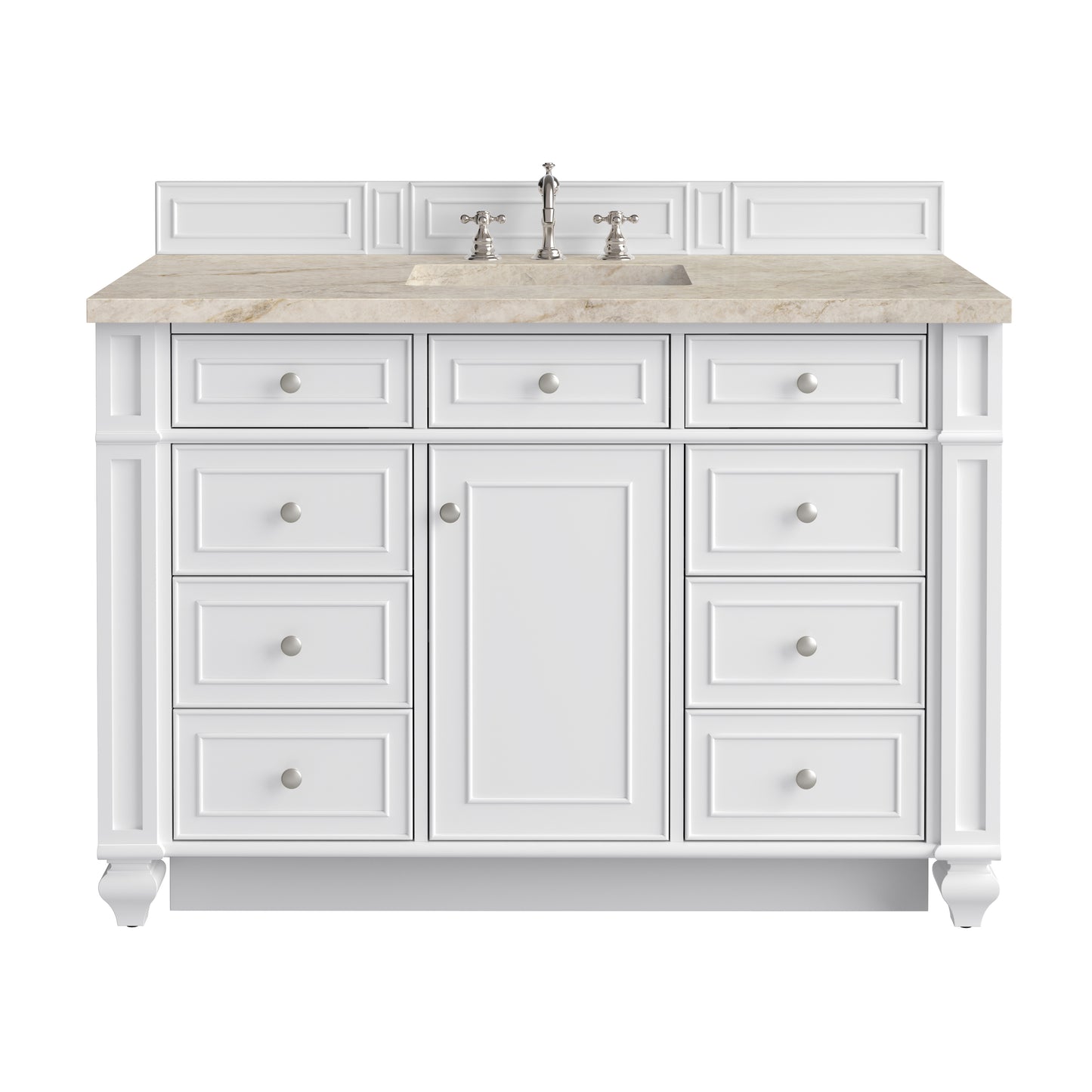 Renovate for Less Atlanta Bristol 48" Single Vanity, Bright White, w/ 3 CM Tajnar Eclos Top