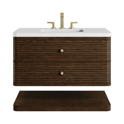 Allamari 36" Single Vanity, Sable w/ 3 CM White Zeus Silestone Top