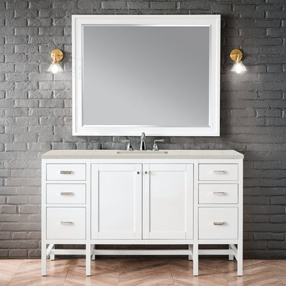 Renovate for Less Atlanta Addison 60" Single Vanity, Glossy White, w/ 3 CM Siberian Silestone Top
