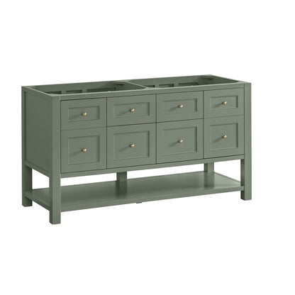 Renovate for Less Atlanta Breckenridge 60" Double Vanity, Smokey Celadon, w/ 3 CM Charcoal Soapstone Quartz Top