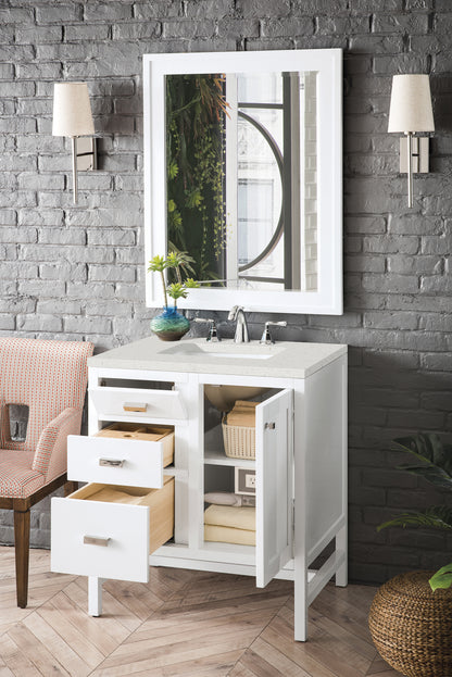 Renovate for Less Atlanta Addison 30" Single Vanity, Glossy White w/ 3 CM Lime Delight Silestone Top