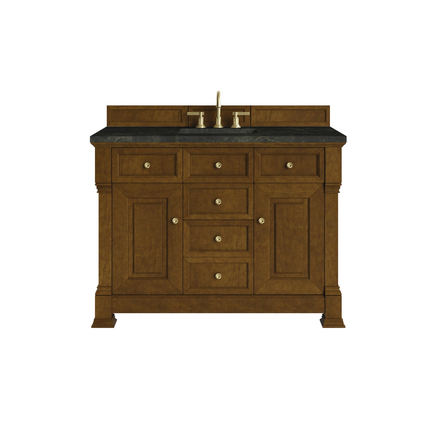 Renovate for Less Atlanta Brookfield 48" Single Vanity, Honey Oak, w/ 3 CM Phantome Eclos Top