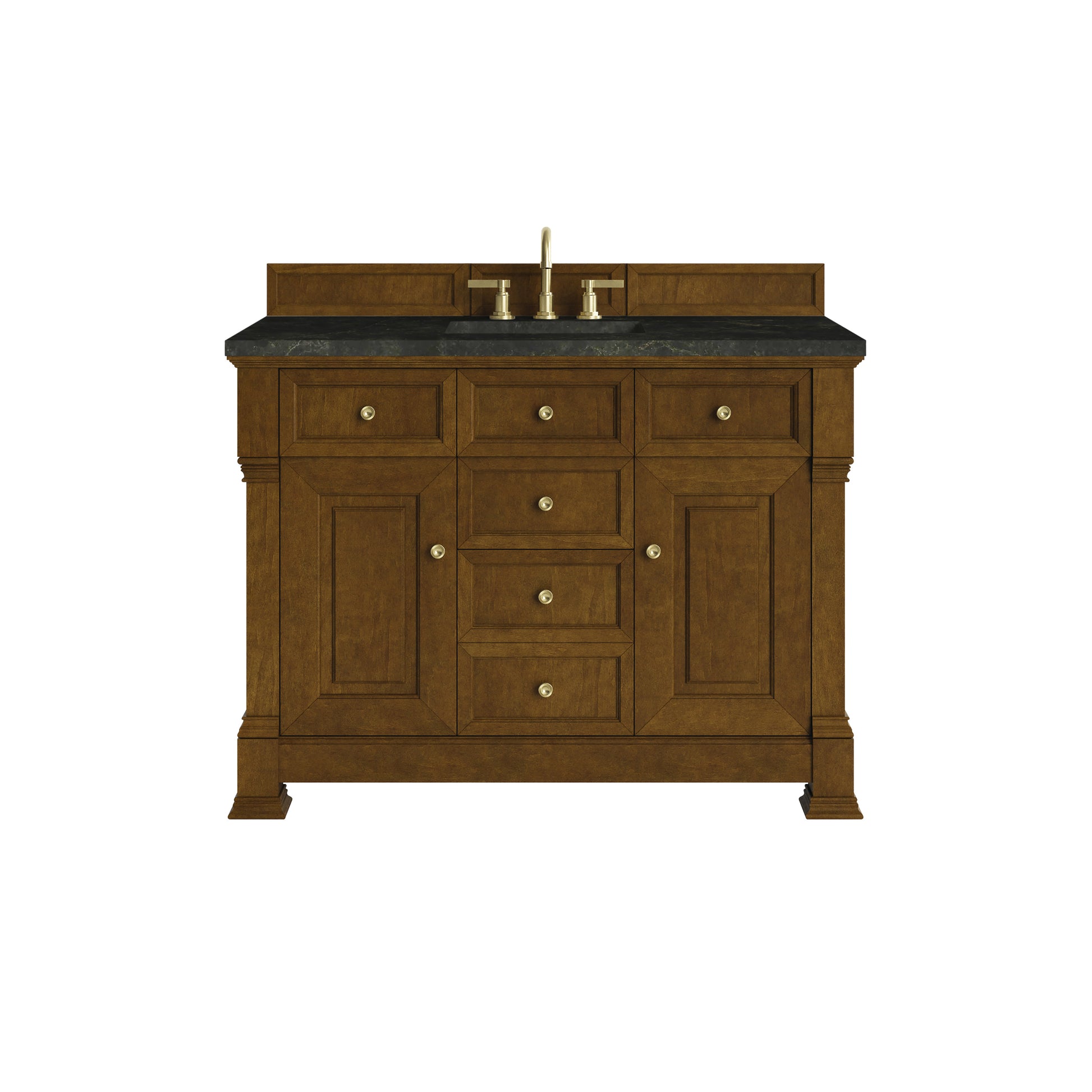 Renovate for Less Atlanta Brookfield 48" Single Vanity, Honey Oak, w/ 3 CM Phantome Eclos Top
