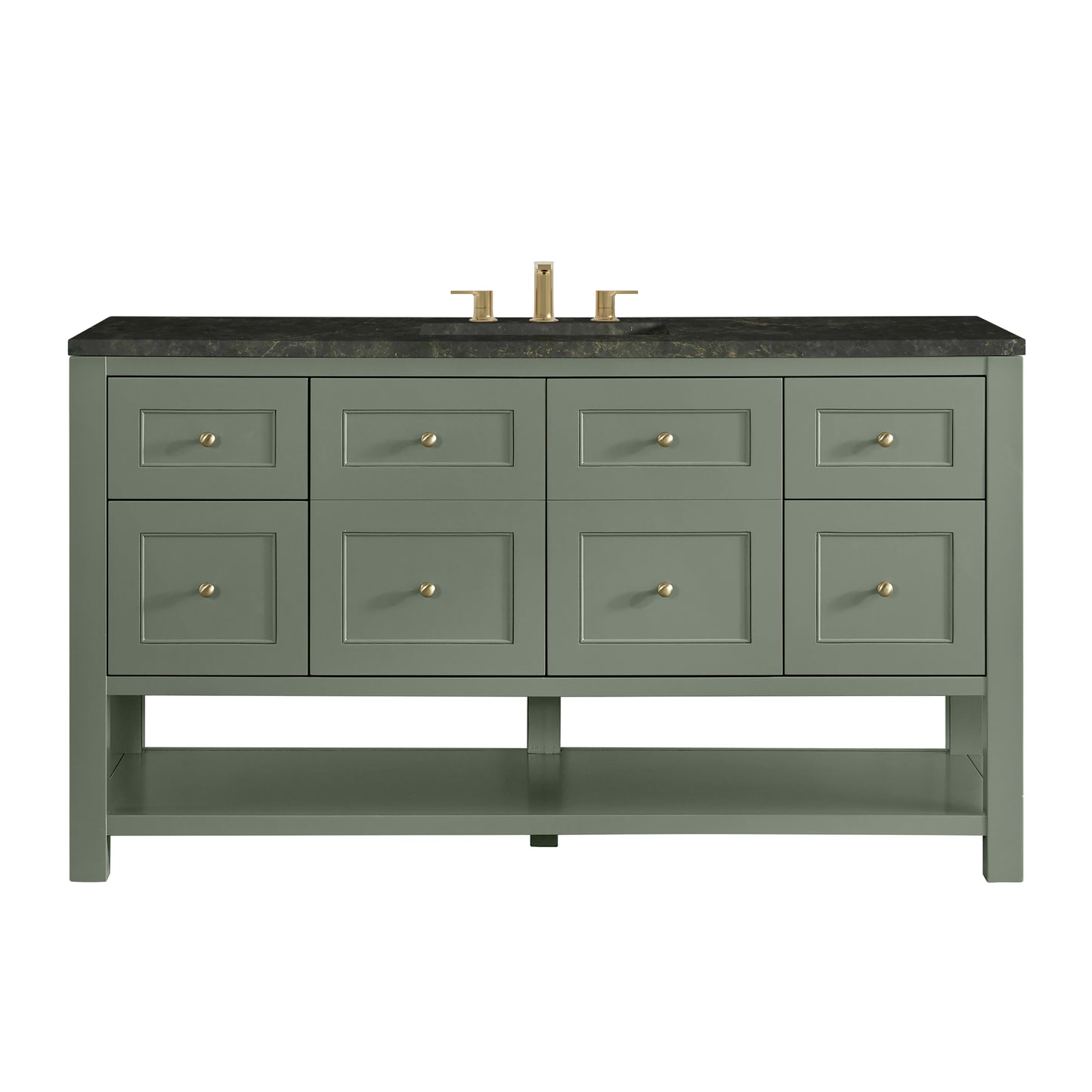 Renovate for Less Atlanta Breckenridge 60" Single Vanity, Smokey Celadon, w/ 3 CM Phantome Eclos Top